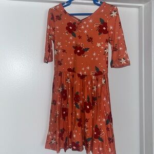 Dot dot smile flowered skater dress
